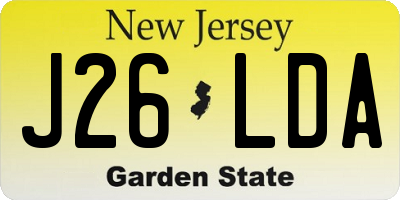 NJ license plate J26LDA