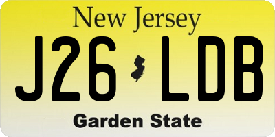 NJ license plate J26LDB
