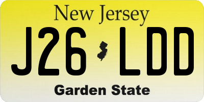NJ license plate J26LDD