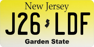 NJ license plate J26LDF