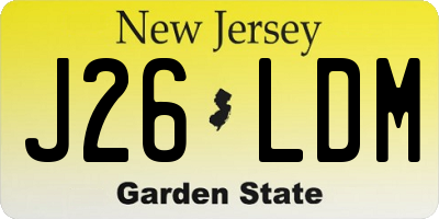NJ license plate J26LDM