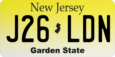 NJ license plate J26LDN