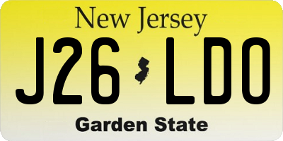 NJ license plate J26LDO