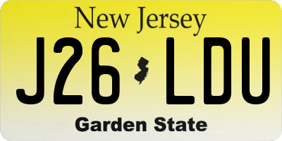 NJ license plate J26LDU