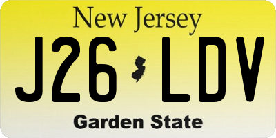 NJ license plate J26LDV
