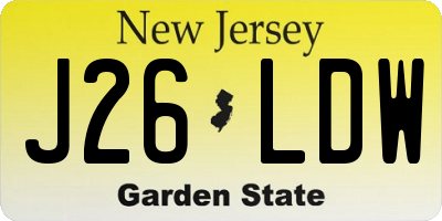 NJ license plate J26LDW