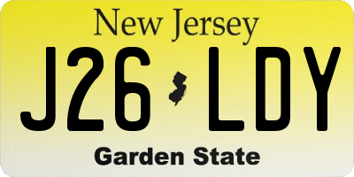 NJ license plate J26LDY