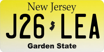 NJ license plate J26LEA
