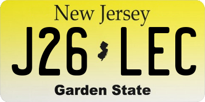 NJ license plate J26LEC