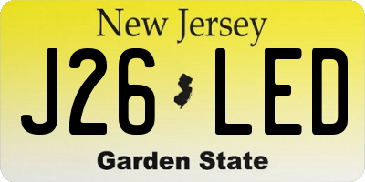 NJ license plate J26LED