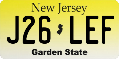 NJ license plate J26LEF