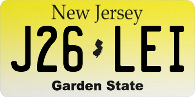 NJ license plate J26LEI