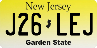 NJ license plate J26LEJ