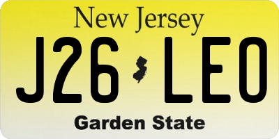 NJ license plate J26LEO