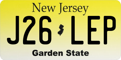 NJ license plate J26LEP