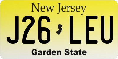 NJ license plate J26LEU
