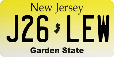 NJ license plate J26LEW