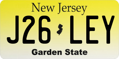 NJ license plate J26LEY