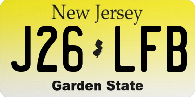 NJ license plate J26LFB