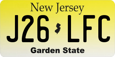 NJ license plate J26LFC