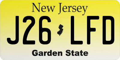 NJ license plate J26LFD