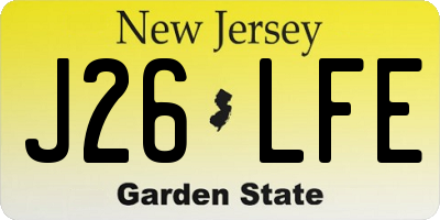 NJ license plate J26LFE