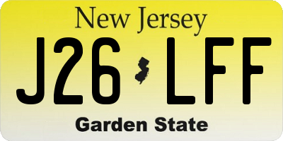NJ license plate J26LFF