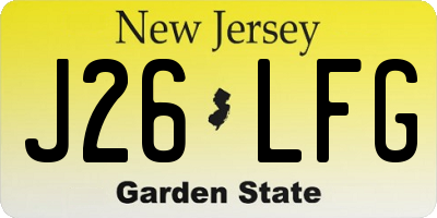 NJ license plate J26LFG