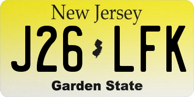 NJ license plate J26LFK