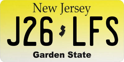 NJ license plate J26LFS