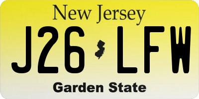 NJ license plate J26LFW