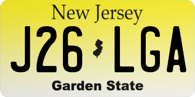 NJ license plate J26LGA