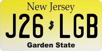 NJ license plate J26LGB