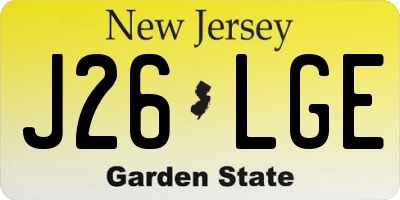NJ license plate J26LGE