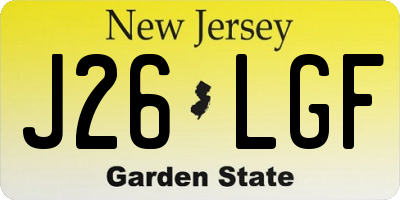 NJ license plate J26LGF