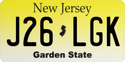 NJ license plate J26LGK