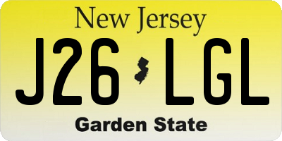 NJ license plate J26LGL