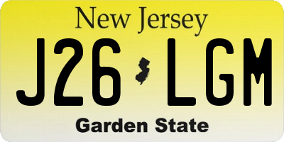 NJ license plate J26LGM