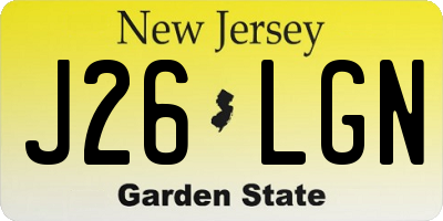 NJ license plate J26LGN
