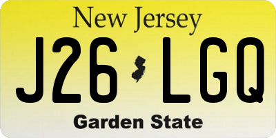 NJ license plate J26LGQ