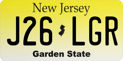 NJ license plate J26LGR