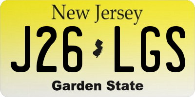 NJ license plate J26LGS