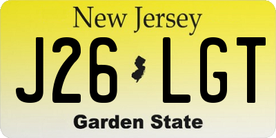 NJ license plate J26LGT