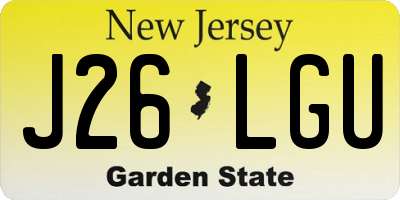 NJ license plate J26LGU