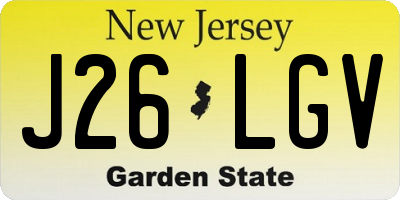 NJ license plate J26LGV