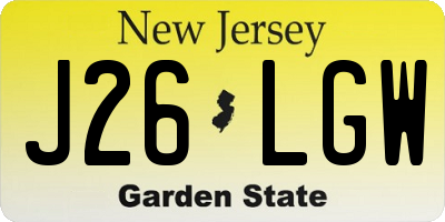 NJ license plate J26LGW