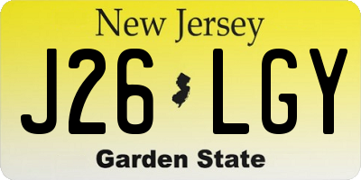 NJ license plate J26LGY