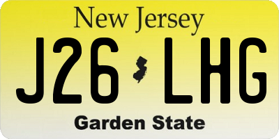 NJ license plate J26LHG