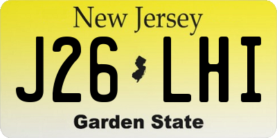 NJ license plate J26LHI