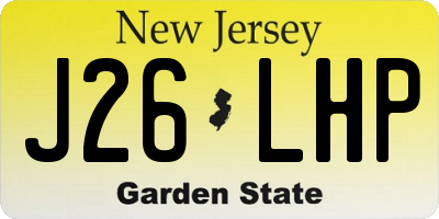 NJ license plate J26LHP